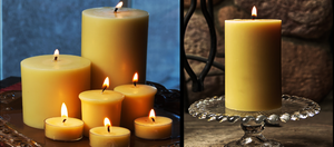 Quality Beeswax candles from Clean Bee come in a variety of sizes