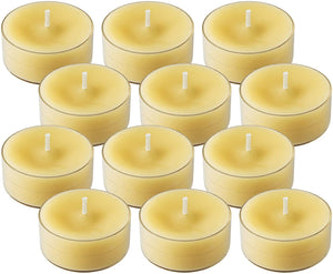Beeswax Candles -Set of 100 Natural Beeswax Tea Lights in clear plastic  cups — Honeyrun Farm
