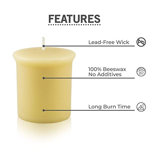 Beeswax Candles 100% Pure Handmade Votive Natural for Gift Home Décor | Non-Toxic Air Purifying Biodegradable | Slow Burning All Natural